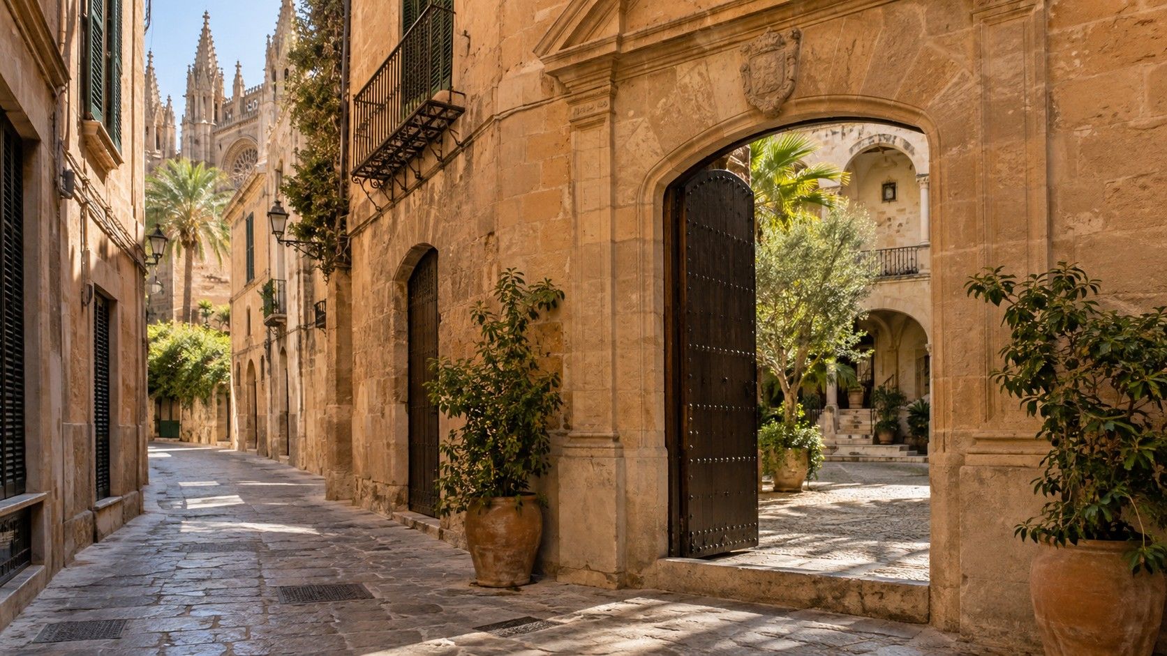 Paseo por el casco antiguo de Palma: calles, patios y paradas